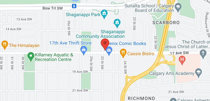 map of 2540 17 Avenue SW